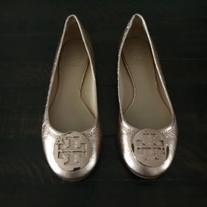 Rose Gold Tory Burch Flats